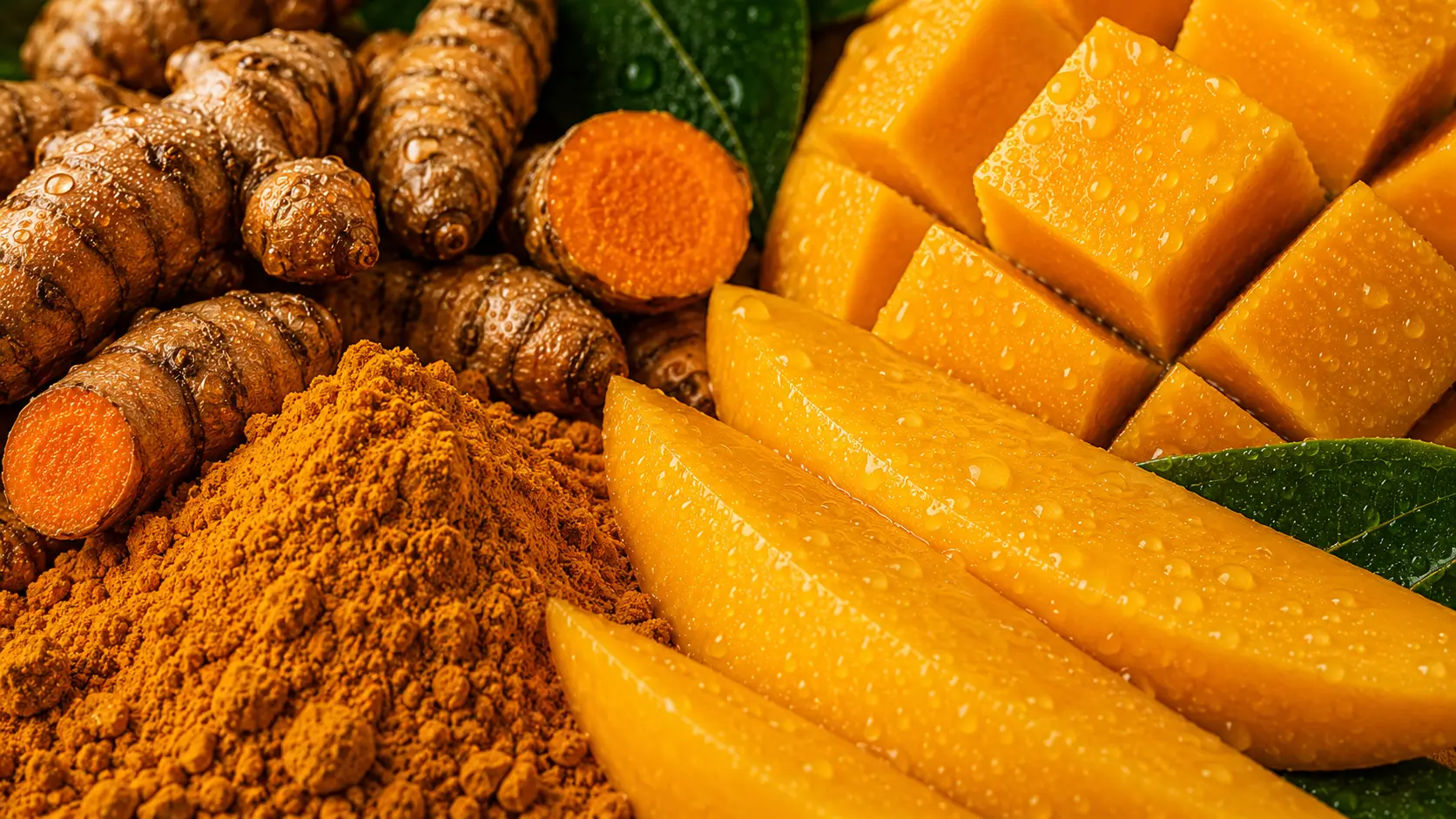 Mango and fresh turmeric