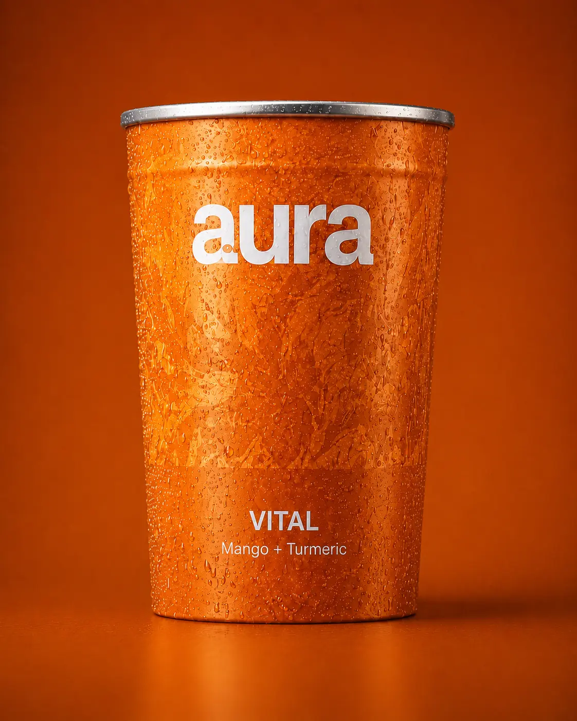 aura Vital, Mango and Turmeric, with fresh fruit.